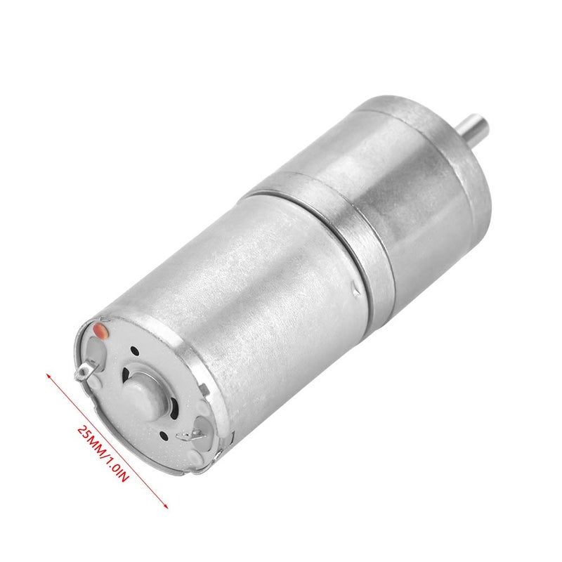 Naroote Dc Motor, DC Gear Motor Low Gear Motor 1Pcs 25mm DC 12V 25GA-370 Low Gear Motor for Electronic Lock (12V 60RPM) - Image 5